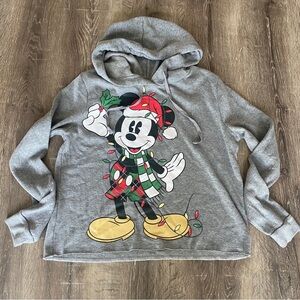 Disney Gray Mickey Mouse Holiday Hoodie